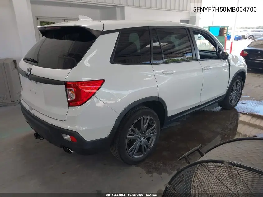 2021 Honda Passport 2Wd Ex-L VIN: 5FNYF7H50MB004700 Lot: 45551851