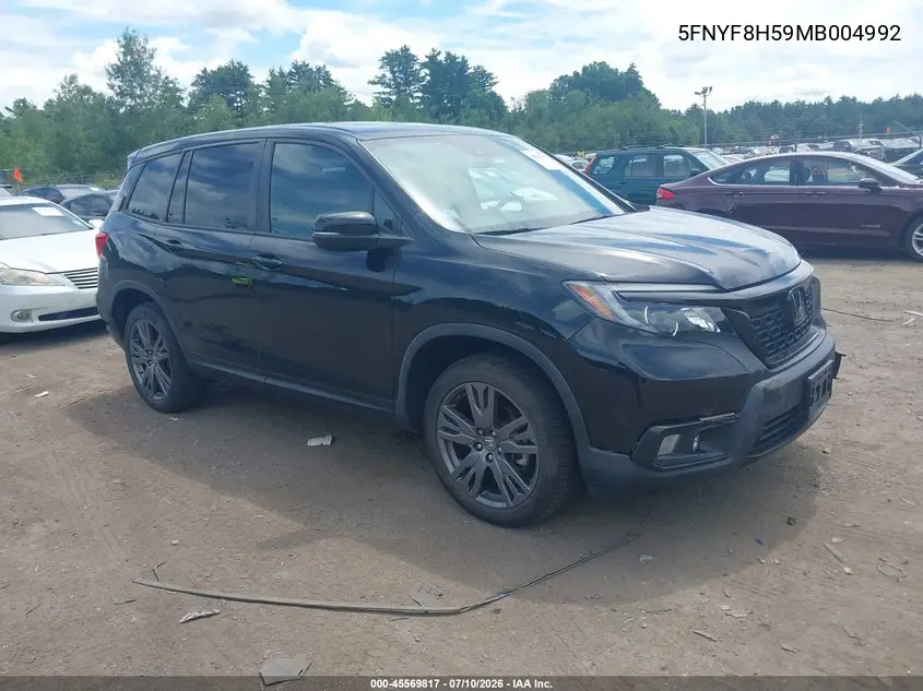 2021 Honda Passport Awd Ex-L VIN: 5FNYF8H59MB004992 Lot: 45569817
