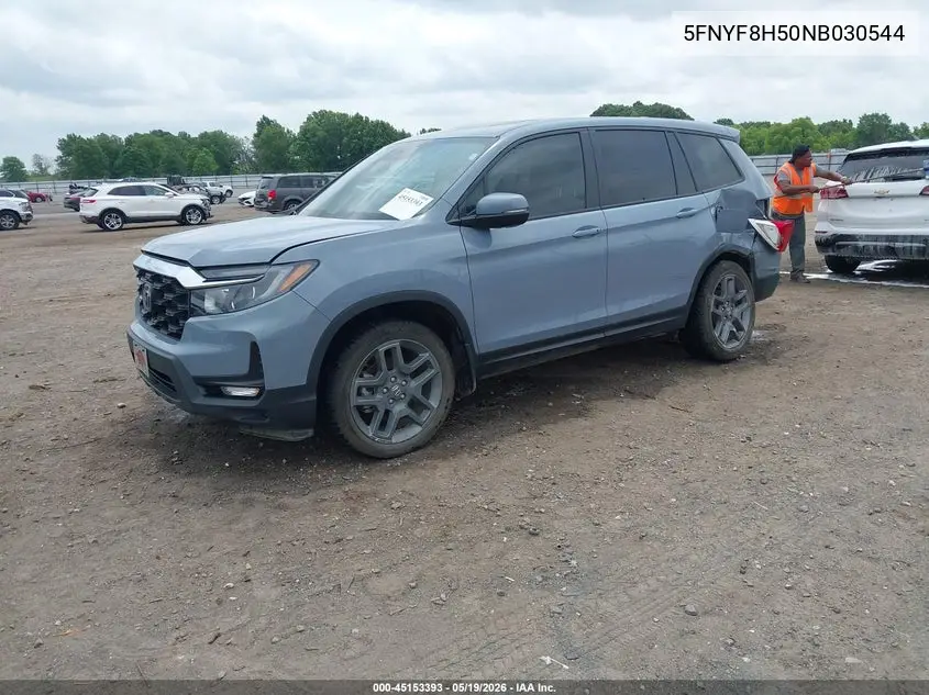 2022 Honda Passport Awd Ex-L VIN: 5FNYF8H50NB030544 Lot: 45153393