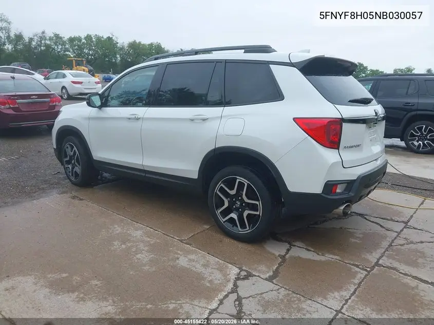 2022 Honda Passport Awd Elite VIN: 5FNYF8H05NB030057 Lot: 45155422