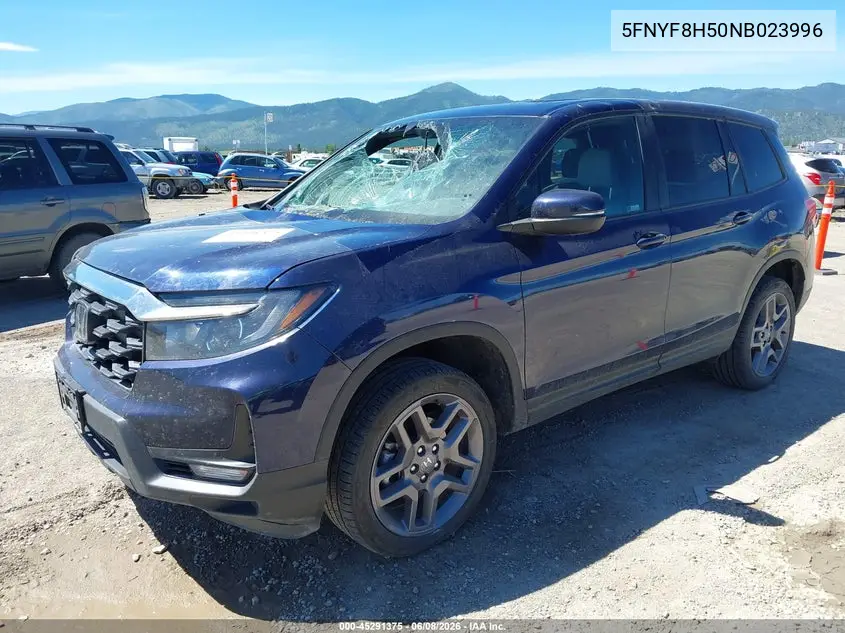 2022 Honda Passport Awd Ex-L VIN: 5FNYF8H50NB023996 Lot: 45291375