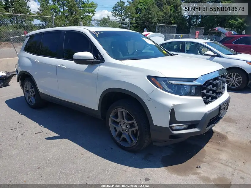 2022 Honda Passport Awd Ex-L VIN: 5FNYF8H55NB018678 Lot: 45341668