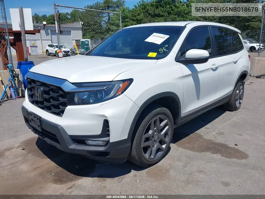2022 Honda Passport Awd Ex-L VIN: 5FNYF8H55NB018678 Lot: 45341668
