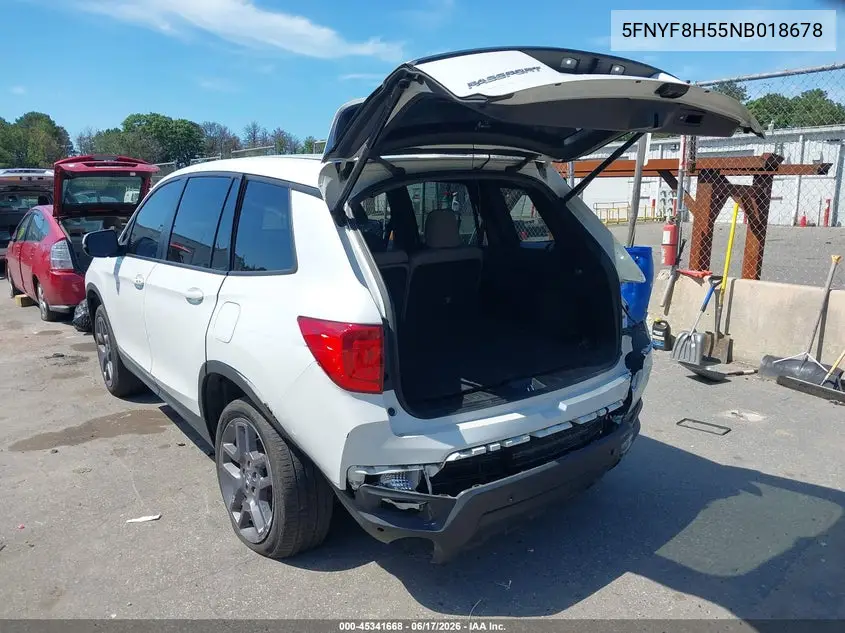 2022 Honda Passport Awd Ex-L VIN: 5FNYF8H55NB018678 Lot: 45341668