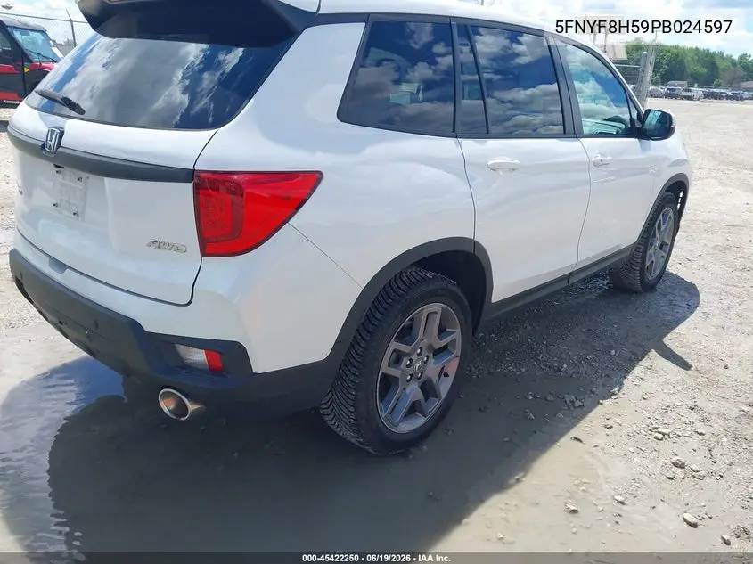 2023 Honda Passport Awd Ex-L VIN: 5FNYF8H59PB024597 Lot: 45422250