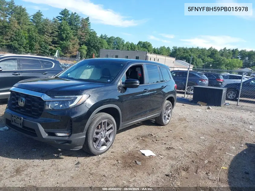 2023 Honda Passport Awd Ex-L VIN: 5FNYF8H59PB015978 Lot: 45452252