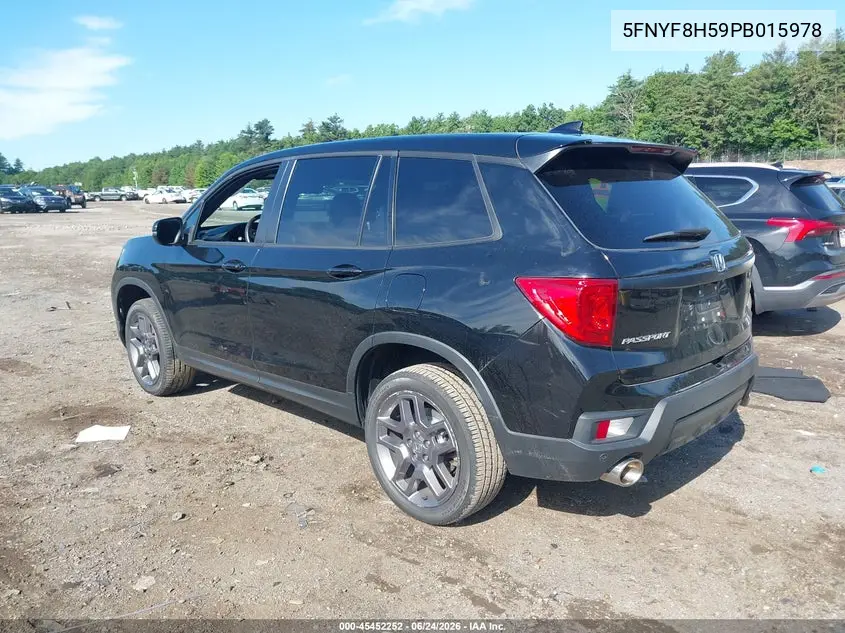 2023 Honda Passport Awd Ex-L VIN: 5FNYF8H59PB015978 Lot: 45452252