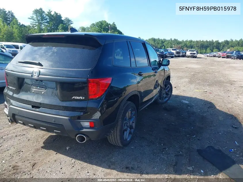2023 Honda Passport Awd Ex-L VIN: 5FNYF8H59PB015978 Lot: 45452252