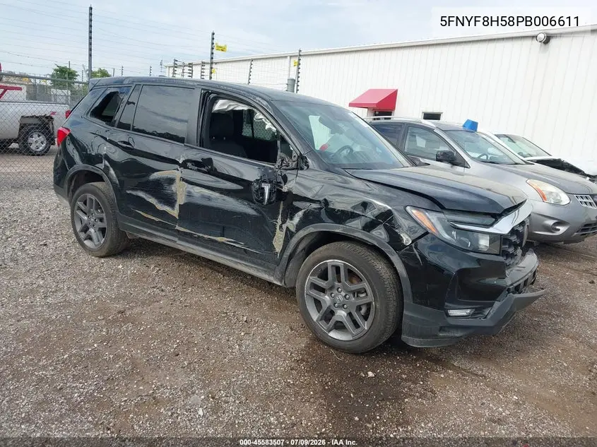 2023 Honda Passport Awd Ex-L VIN: 5FNYF8H58PB006611 Lot: 45583507