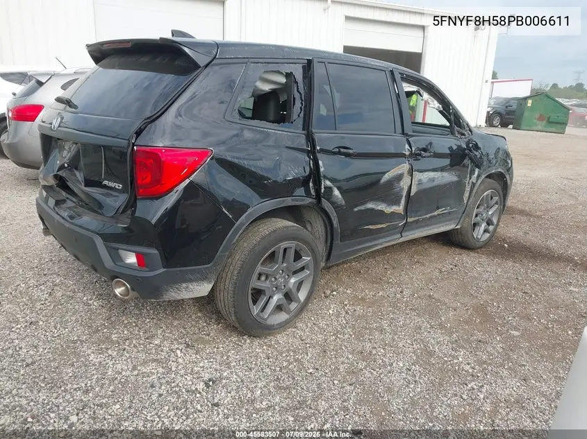 2023 Honda Passport Awd Ex-L VIN: 5FNYF8H58PB006611 Lot: 45583507