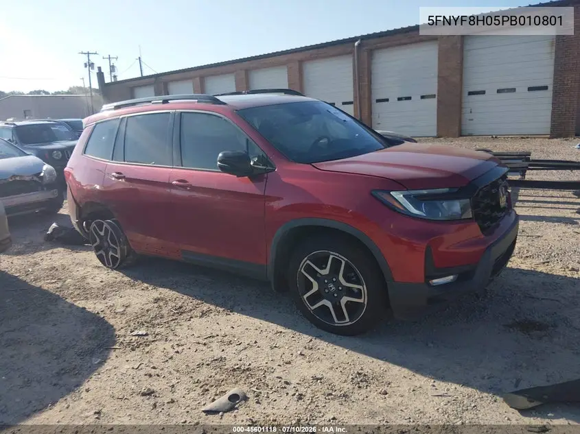 2023 Honda Passport Awd Elite VIN: 5FNYF8H05PB010801 Lot: 45601118