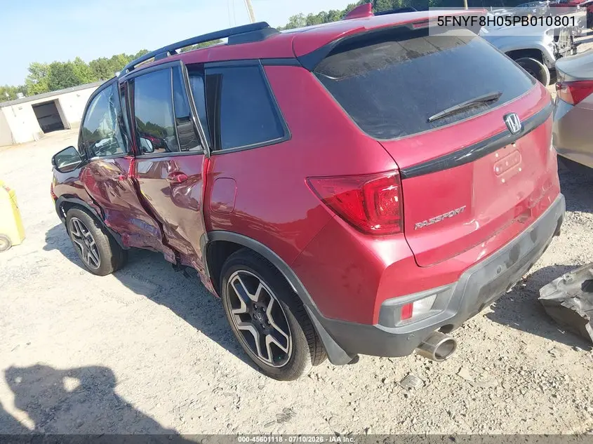 2023 Honda Passport Awd Elite VIN: 5FNYF8H05PB010801 Lot: 45601118