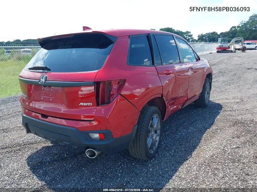 2023 Honda Passport Awd Ex-L VIN: 5FNYF8H58PB036093 Lot: 45641014