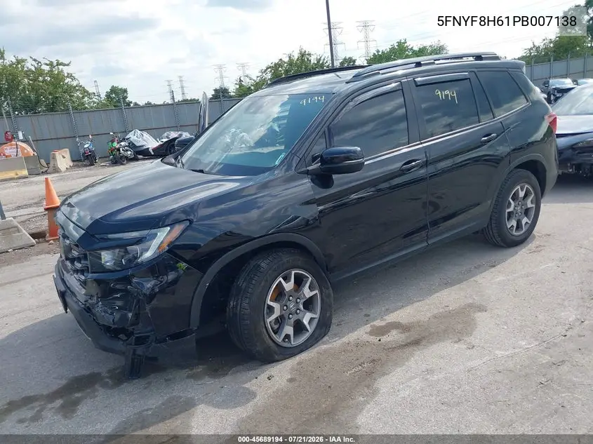 2023 Honda Passport Awd Trailsport VIN: 5FNYF8H61PB007138 Lot: 45689194