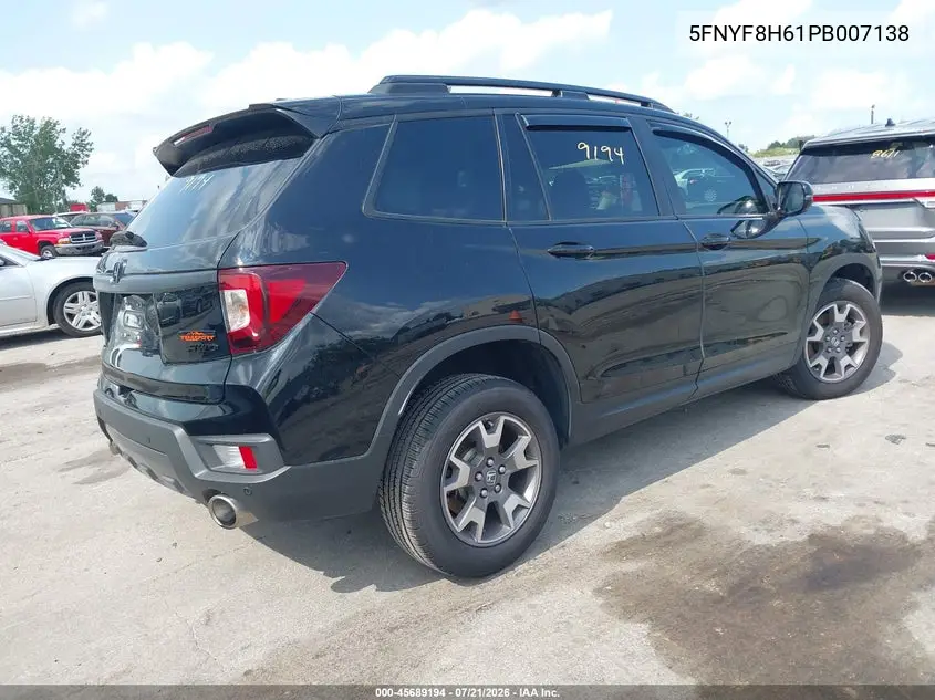 2023 Honda Passport Awd Trailsport VIN: 5FNYF8H61PB007138 Lot: 45689194