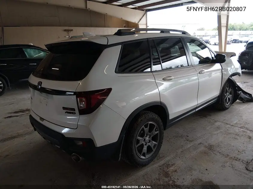 2024 Honda Passport Awd Trailsport VIN: 5FNYF8H62RB020807 Lot: 45192141