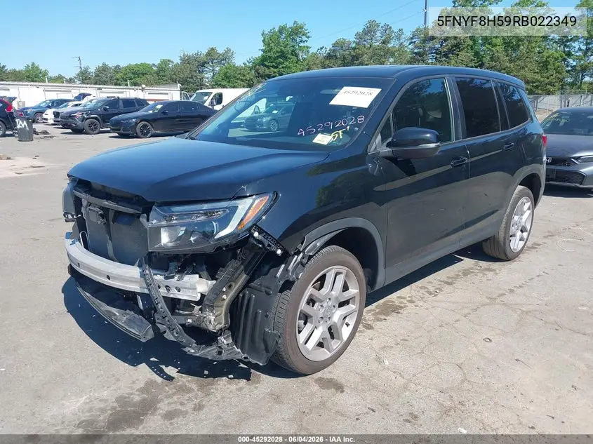2024 Honda Passport Awd Ex-L VIN: 5FNYF8H59RB022349 Lot: 45292028