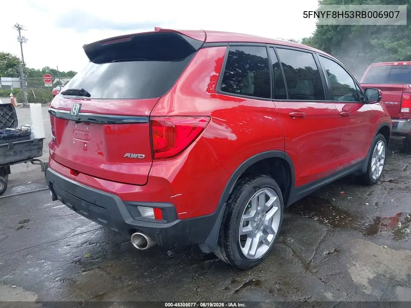 2024 Honda Passport Awd Ex-L VIN: 5FNYF8H53RB006907 Lot: 45305077