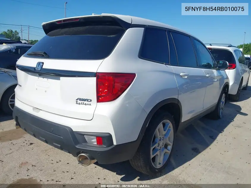 2024 Honda Passport Awd Ex-L VIN: 5FNYF8H54RB010075 Lot: 45389193