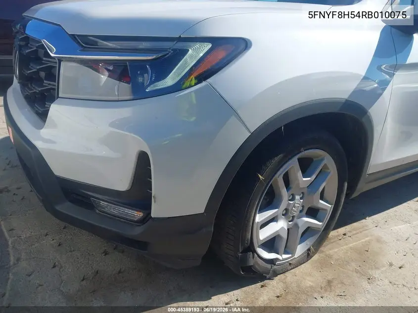 2024 Honda Passport Awd Ex-L VIN: 5FNYF8H54RB010075 Lot: 45389193