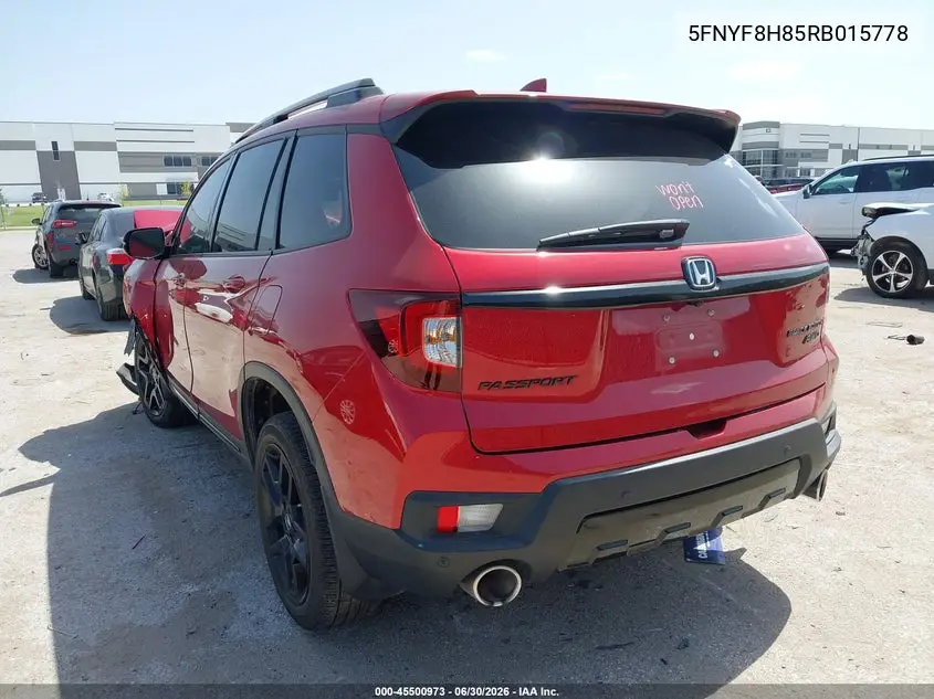 2024 Honda Passport Awd Black VIN: 5FNYF8H85RB015778 Lot: 45500973