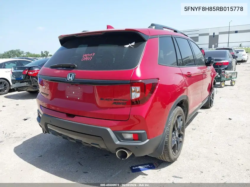 2024 Honda Passport Awd Black VIN: 5FNYF8H85RB015778 Lot: 45500973