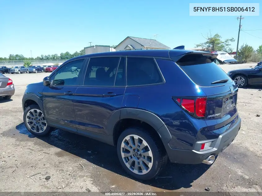 2025 Honda Passport Awd Ex-L VIN: 5FNYF8H51SB006412 Lot: 45062277