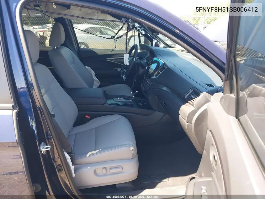 2025 Honda Passport Awd Ex-L VIN: 5FNYF8H51SB006412 Lot: 45062277