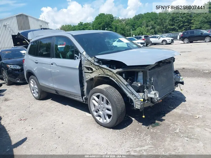 2025 Honda Passport Awd Ex-L VIN: 5FNYF8H52SB007441 Lot: 45561311