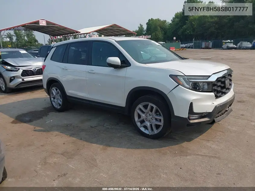 2025 Honda Passport Awd Ex-L VIN: 5FNYF8H58SB017777 Lot: 45629530