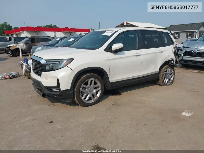 2025 Honda Passport Awd Ex-L VIN: 5FNYF8H58SB017777 Lot: 45629530