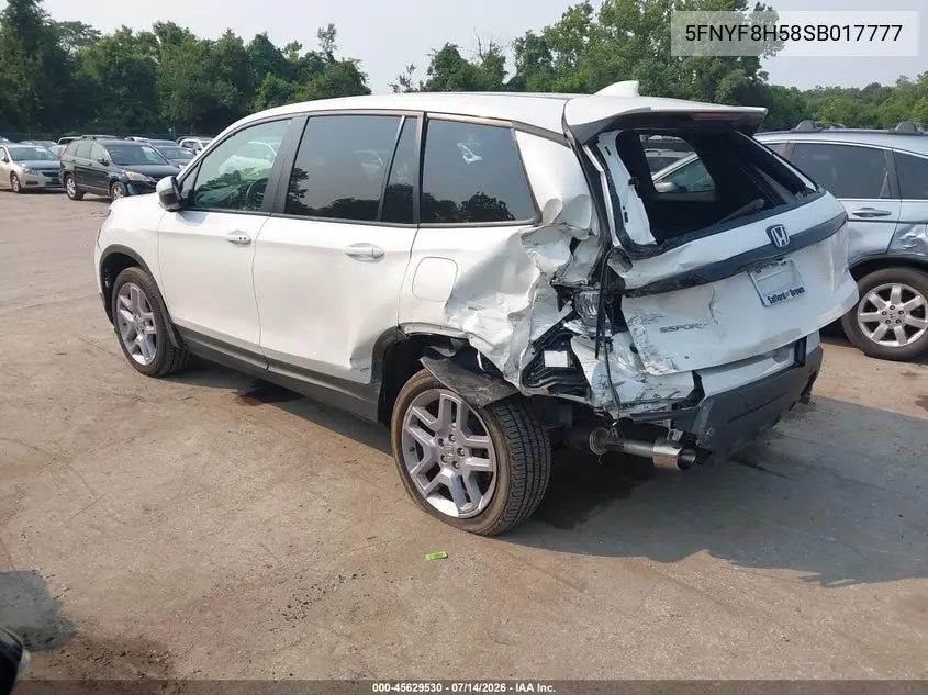 2025 Honda Passport Awd Ex-L VIN: 5FNYF8H58SB017777 Lot: 45629530