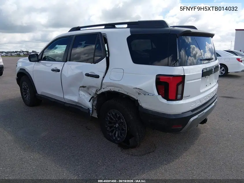 2026 Honda Passport Awd Trailsport/Awd Trailsport Blackout VIN: 5FNYF9H5XTB014032 Lot: 45381450