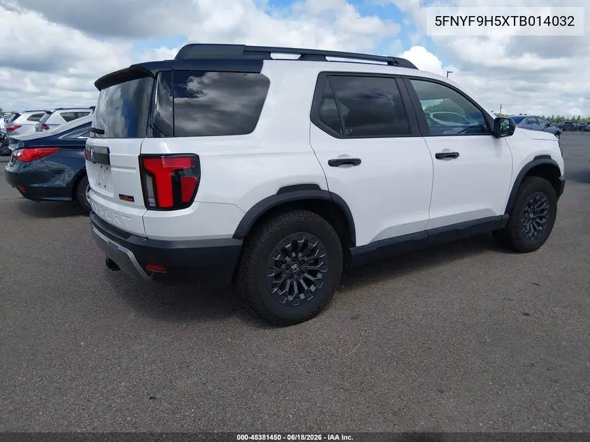 2026 Honda Passport Awd Trailsport/Awd Trailsport Blackout VIN: 5FNYF9H5XTB014032 Lot: 45381450