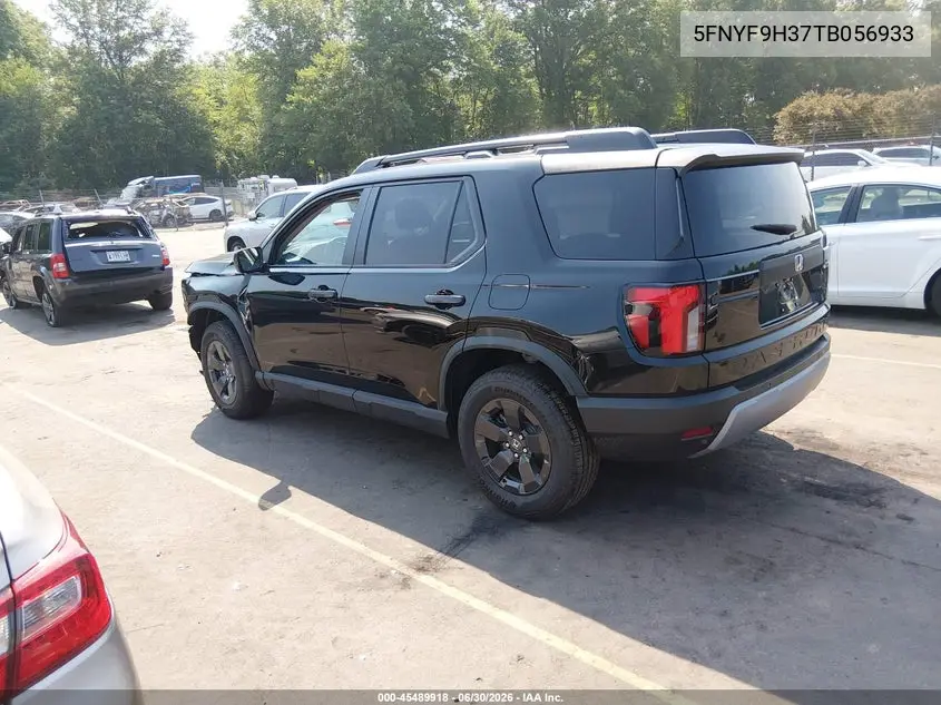 2026 Honda Passport Awd Rtl/Awd Rtl Blackout/Awd Rtl Towing VIN: 5FNYF9H37TB056933 Lot: 45489918