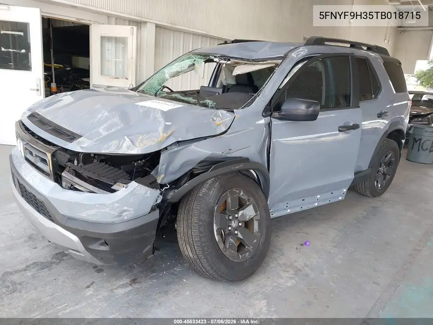 2026 Honda Passport Awd Rtl/Awd Rtl Blackout/Awd Rtl Towing VIN: 5FNYF9H35TB018715 Lot: 45533423
