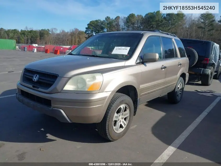 2HKYF18553H545240 2003 Honda Pilot Ex-L