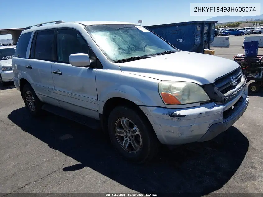 2003 Honda Pilot Ex VIN: 2HKYF18493H605074 Lot: 45596084