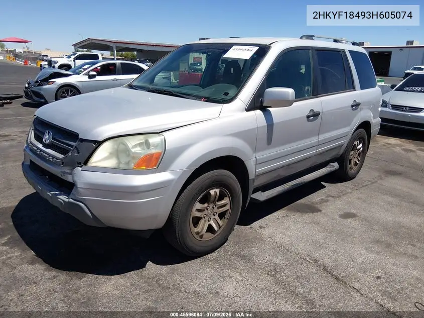 2003 Honda Pilot Ex VIN: 2HKYF18493H605074 Lot: 45596084