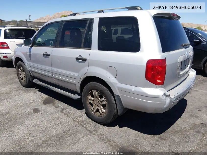 2003 Honda Pilot Ex VIN: 2HKYF18493H605074 Lot: 45596084