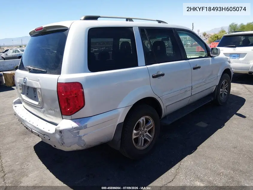 2003 Honda Pilot Ex VIN: 2HKYF18493H605074 Lot: 45596084