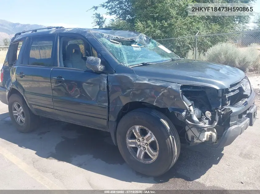 2003 Honda Pilot Ex VIN: 2HKYF18473H590865 Lot: 45618468