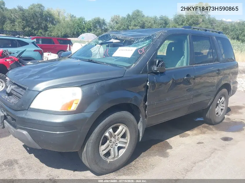 2003 Honda Pilot Ex VIN: 2HKYF18473H590865 Lot: 45618468