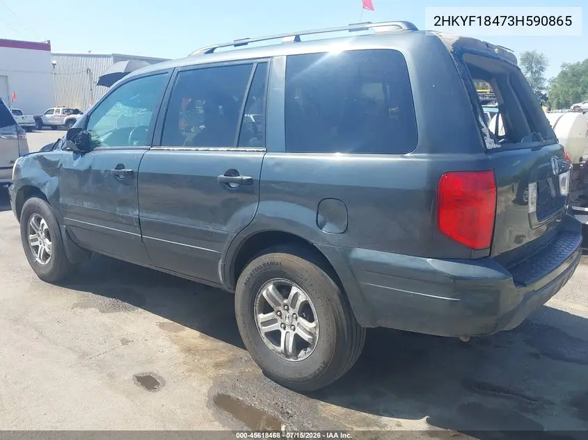 2003 Honda Pilot Ex VIN: 2HKYF18473H590865 Lot: 45618468
