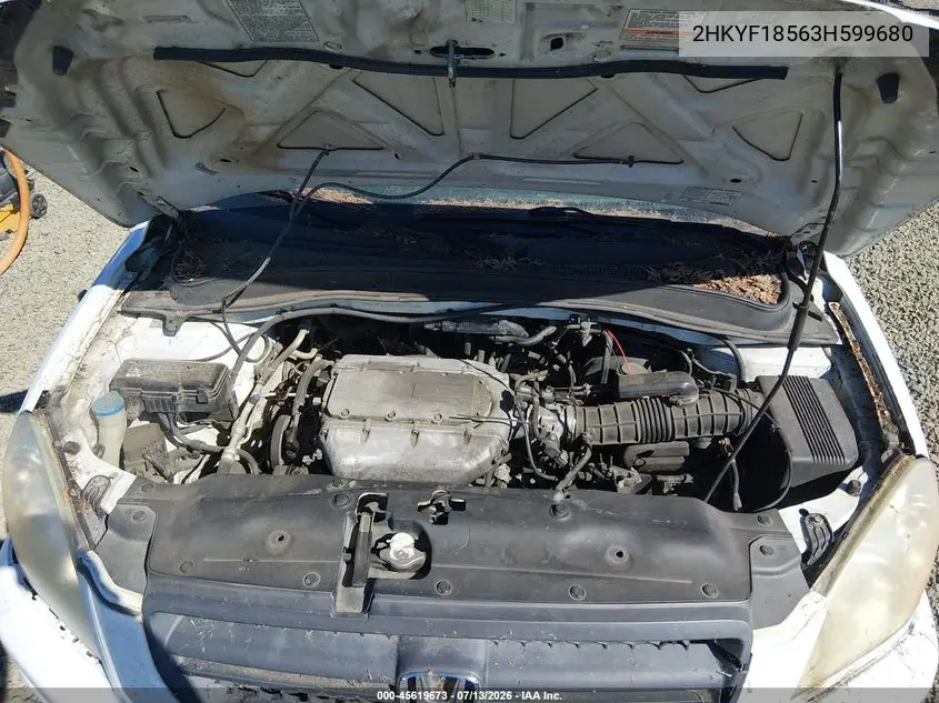 2003 Honda Pilot Ex-L VIN: 2HKYF18563H599680 Lot: 45619673