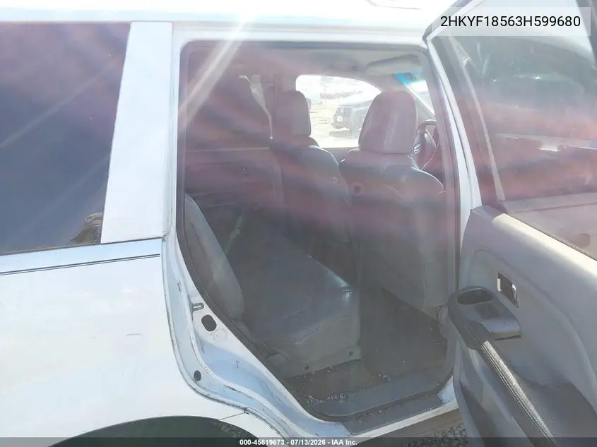 2003 Honda Pilot Ex-L VIN: 2HKYF18563H599680 Lot: 45619673