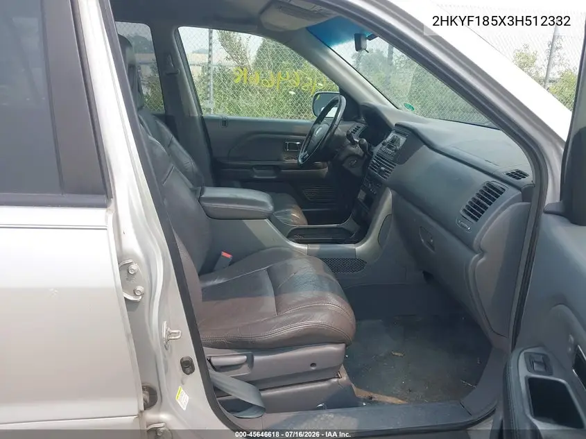 2003 Honda Pilot Ex-L VIN: 2HKYF185X3H512332 Lot: 45646618