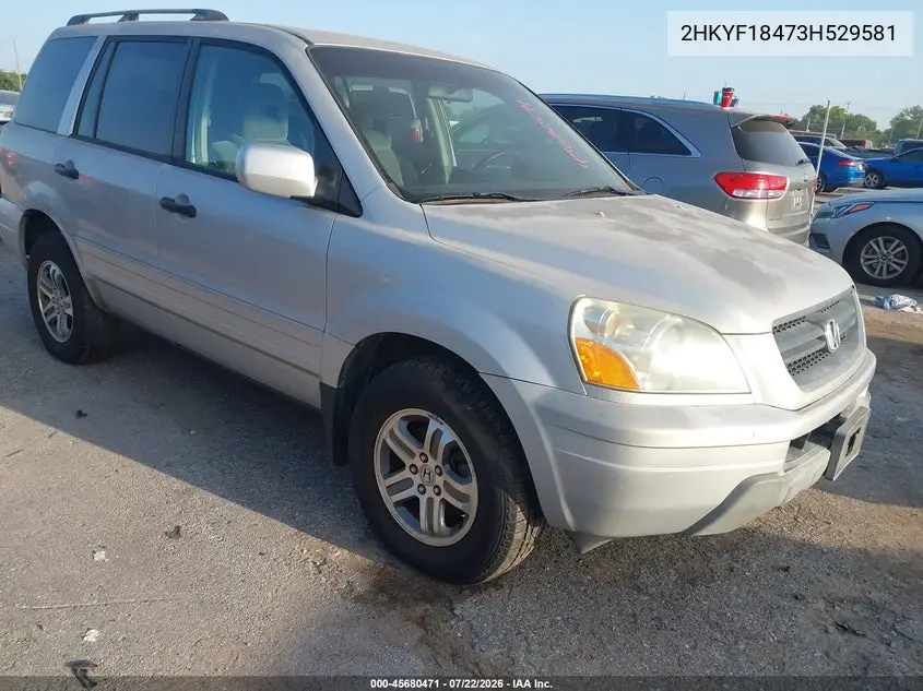 2003 Honda Pilot Ex VIN: 2HKYF18473H529581 Lot: 45680471