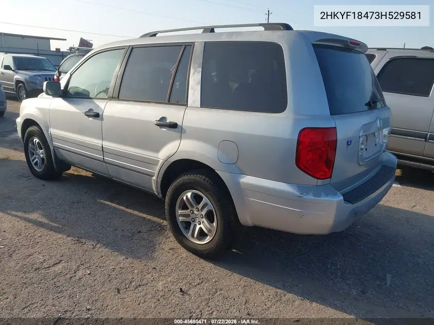 2003 Honda Pilot Ex VIN: 2HKYF18473H529581 Lot: 45680471