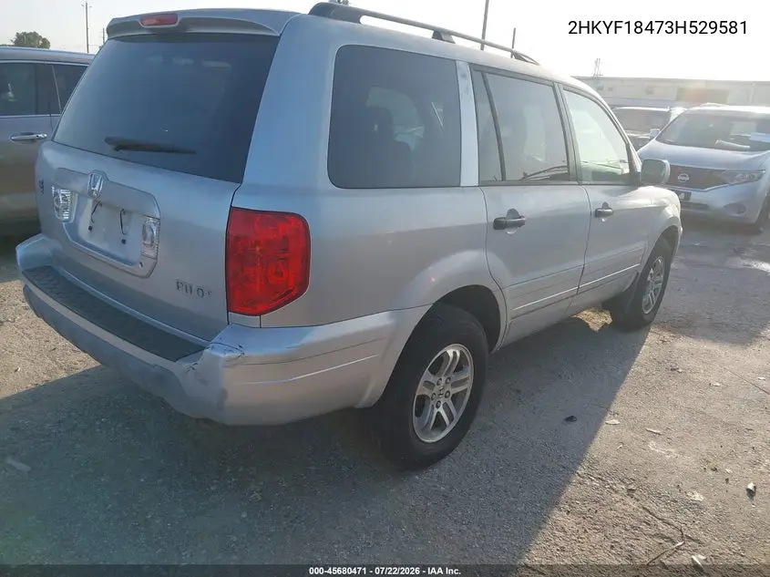 2003 Honda Pilot Ex VIN: 2HKYF18473H529581 Lot: 45680471